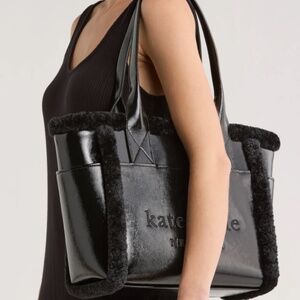 Kate Spade Faux Fur Trim Tote Bag